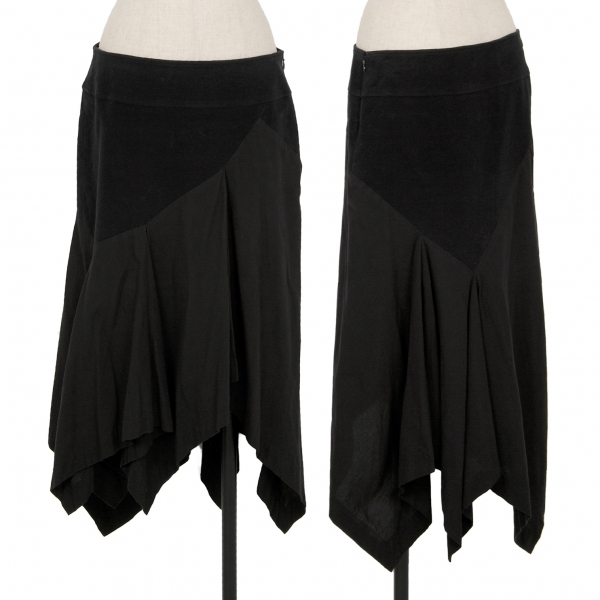 最新の激安 イッセイミヤケISSEY 【レディース】 黒2 異素材切替デザインスカート MIYAKE スカート
