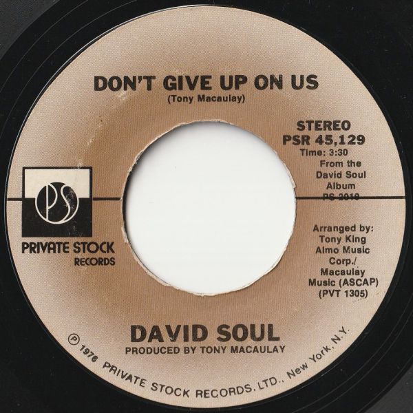 David Soul Don't Give Up On Us / Black Bean Soup Private Stock US PSR 45,129 202407 ROCK POP ロック ポップ レコード 7インチ 45_画像1