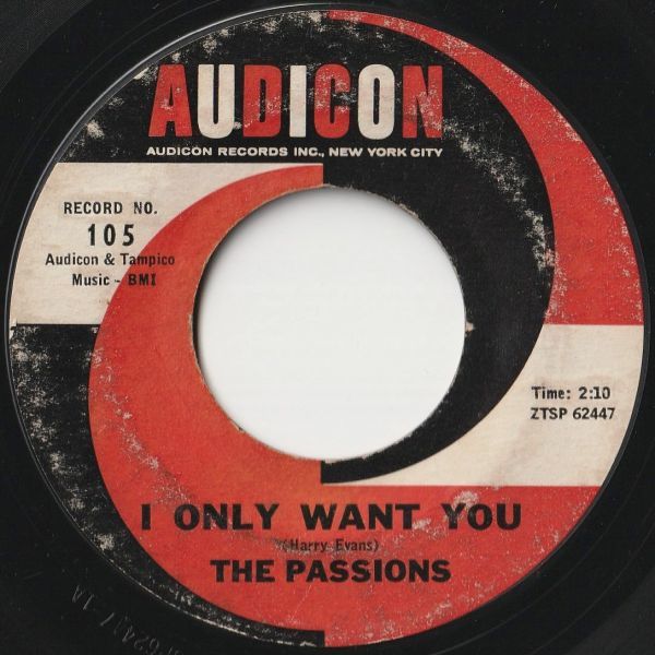 Passions I Only Want You / This Is My Love Audicon US 105 202498 R&B R&R レコード 7インチ 45_画像1