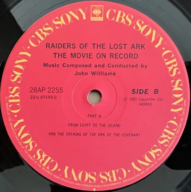 LP# саундтрек /RAIDERS OF THE LOST ARK Indy Jones no. 1 произведение глаз Raider s. трещина . arc /CBS/SONY 28AP 2255/ внутренний 81 год ORIG OBI прекрасный товар 