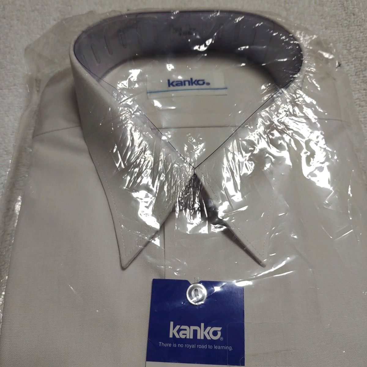 kanko 男子 カッター シャツ　長袖　155cm　白　形態安定　ノーアイロン