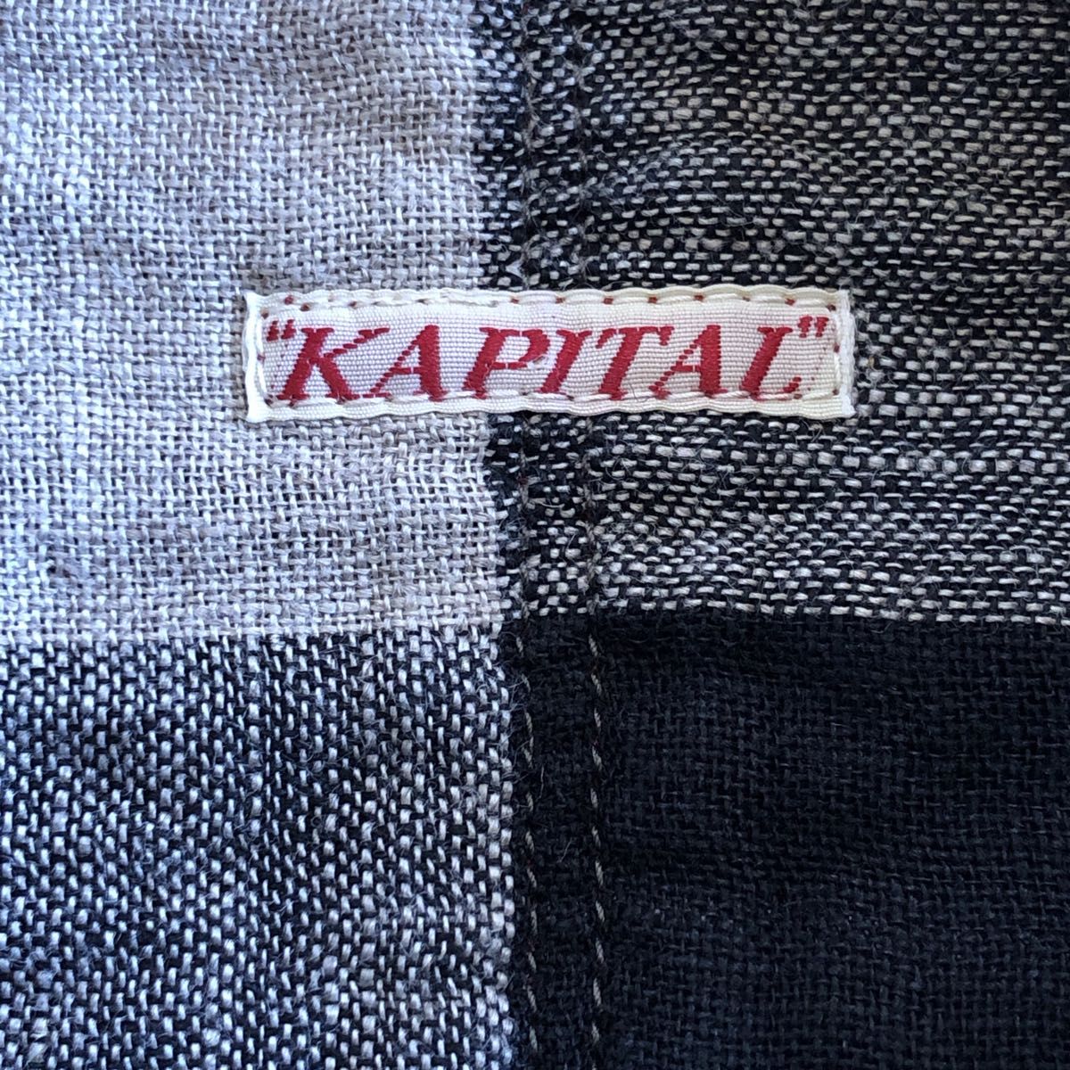 KAPITAL キャピタル　リネン100%　半袖　ブラウス　ブロックチェック