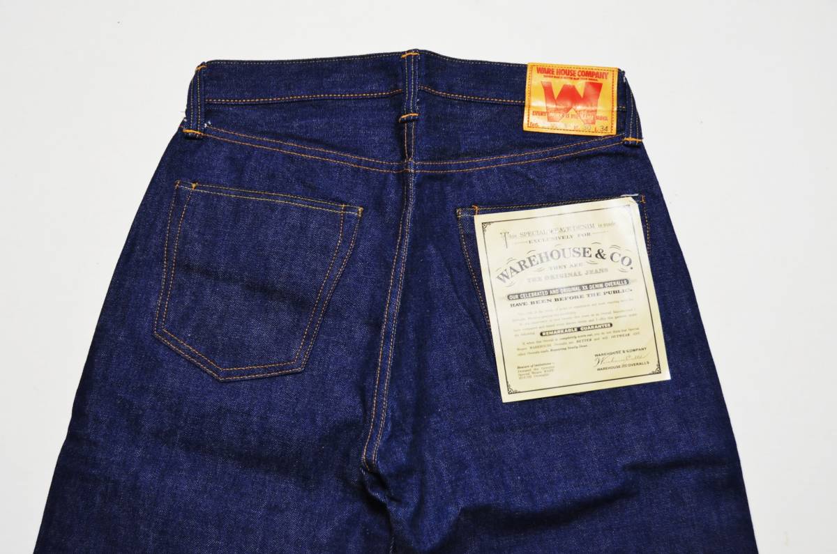 未洗い 未使用【ウエアハウス】Lot.1001XX 旧Wパッチ ストレート ジーンズ 13,5oz 日本製 W30_画像7