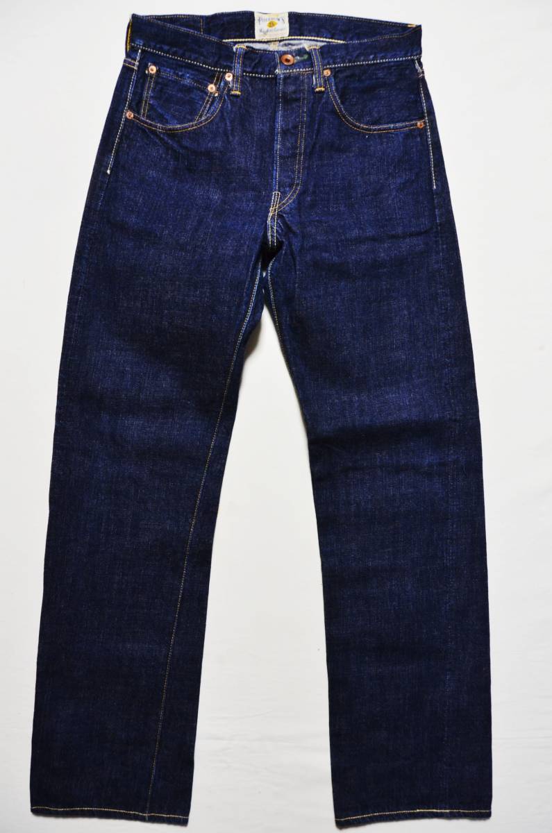 dark blue beautiful goods [ Fellows stormy blue ]Lot421 strut jeans made in Japan W31