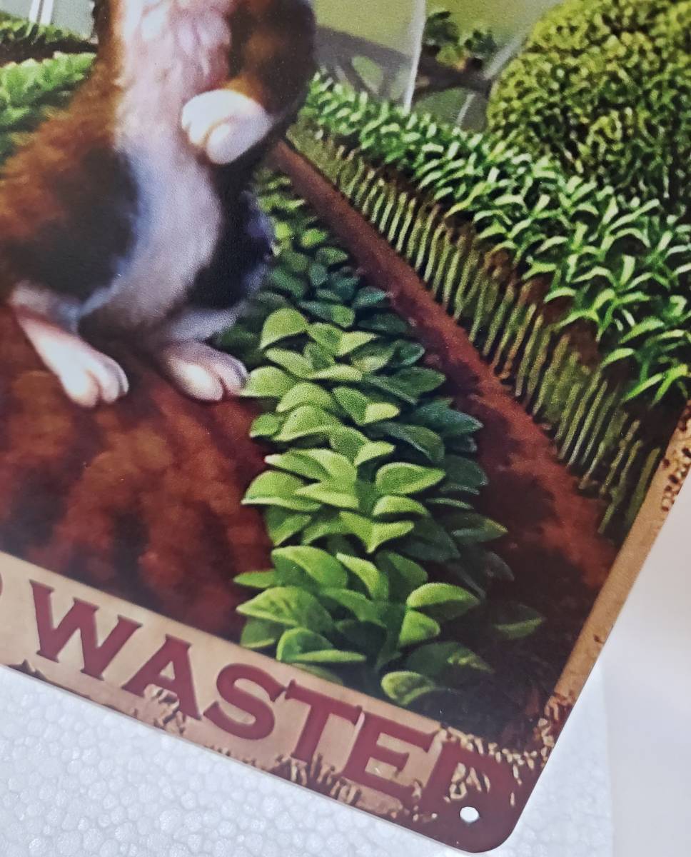 ブリキ看板 HANAKO レトロ 猫の看板 J17 茶トラ ガーデンオブジェ 自家菜園 シェア畑 ウェルカムボードの画像5