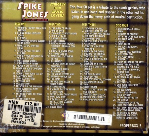 ◆新品◆4CD◆スパイク・ジョーンズ Spike Jones & His City Slickers◆Strictly For Music Lovers【m7258】の画像2