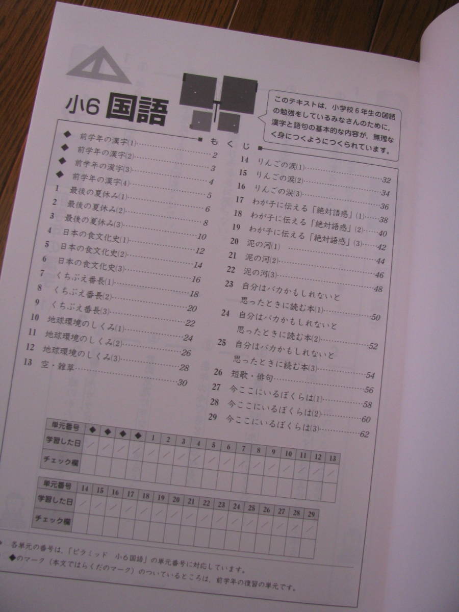 塾教材 小６国語 ピラミッドリル 教育開発出版＋別冊答解説 未使用品 送料無料！