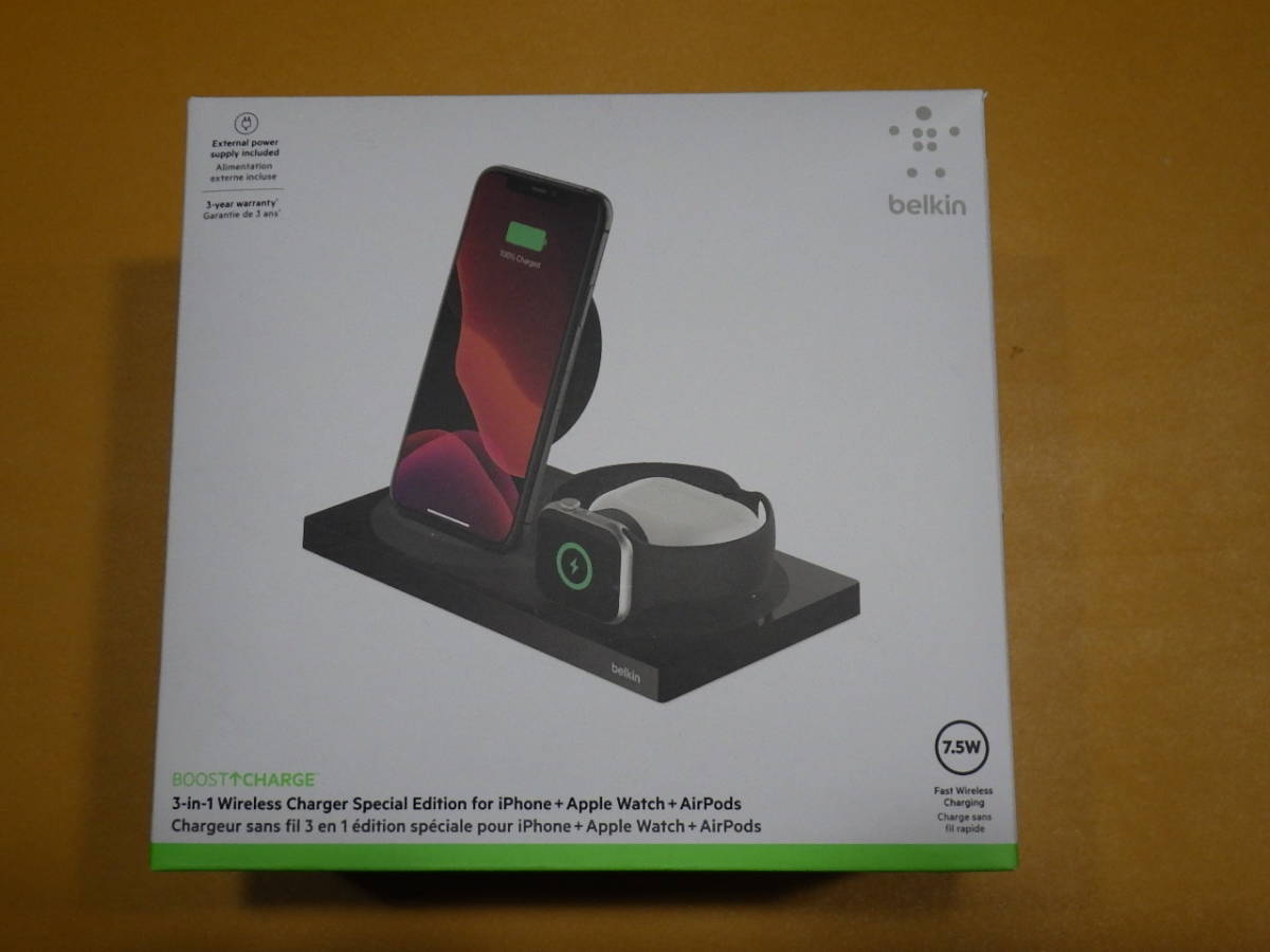 ★☆Belkin 「WIZ004dqBK-APL」　iPhone・AppleWatch・AirPodsの高速ワイヤレス充電☆★