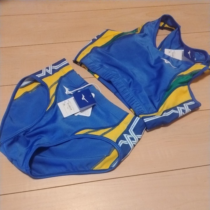 新品・3XL・ミズノ・陸上ユニフォーム・上下セット・上・ブル×イエロ