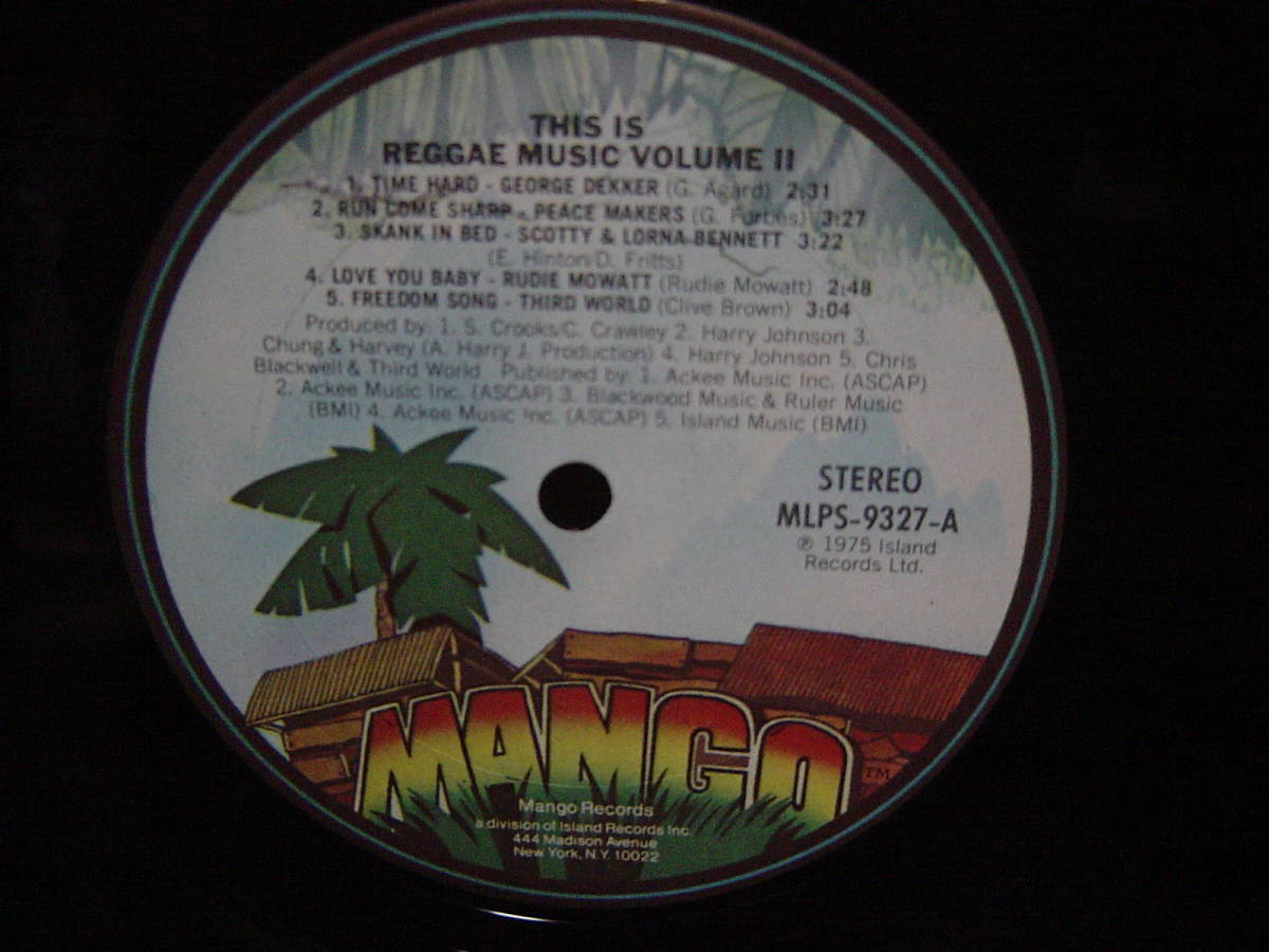 LP[REGGAE] THIS IS REGGAE MUSIC VOL.2 MANGO 1975 ザ・ヘプトーンズ バーニング・スピア オーガスタス・パブロの画像2