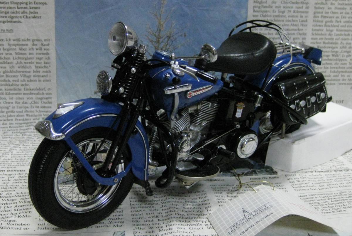 ★激レア絶版*フランクリンミント*ハーレー*1/10*1948 Harley-Davidson Panhead FL ブルー_画像1