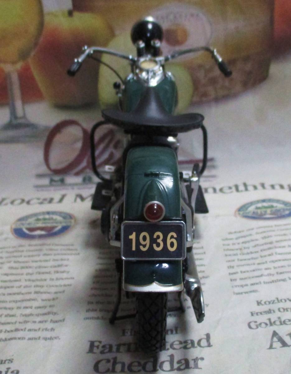 * ultra rare out of print * Franklin Mint * Harley *1/10*1936 Harley-Davidson Knucklehead EL green 