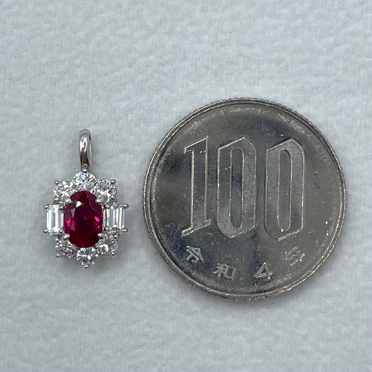 pt900 ルビー ダイヤモンド ペンダントトップ