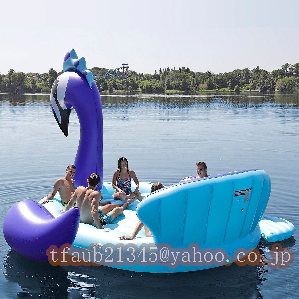 「【ケーリーフショップ】耐荷重 水上 超ビッグ インフレータブルユニコーン 6人用 フロートボート」の画像2