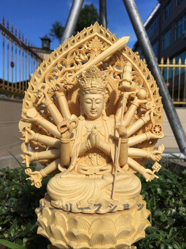 【ケーリーフショップ】極上の木彫 仏教美術 精密彫刻 仏像 手彫り 極上品 千手観音_画像5