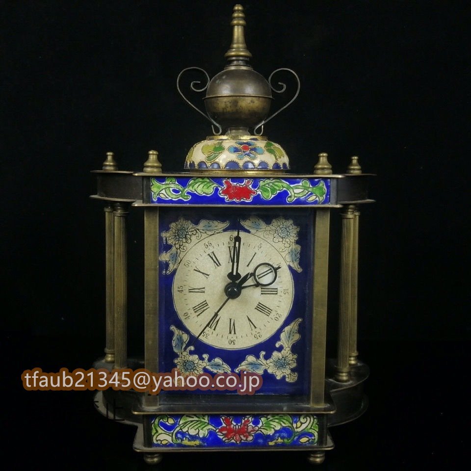 【ケーリーフショップ】復古 置時計 アメリカ式 銅製 動作確認 陶瓷 　_画像1