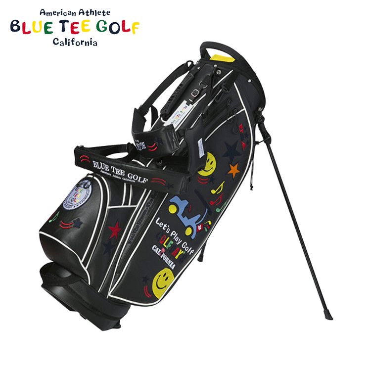 BLUE TEE GOLF スマイル＆カート スタンドキャディバッグ 9型 BTG-CB008 【ブルーティーゴルフ】【ブラック】【CaddyBag】 