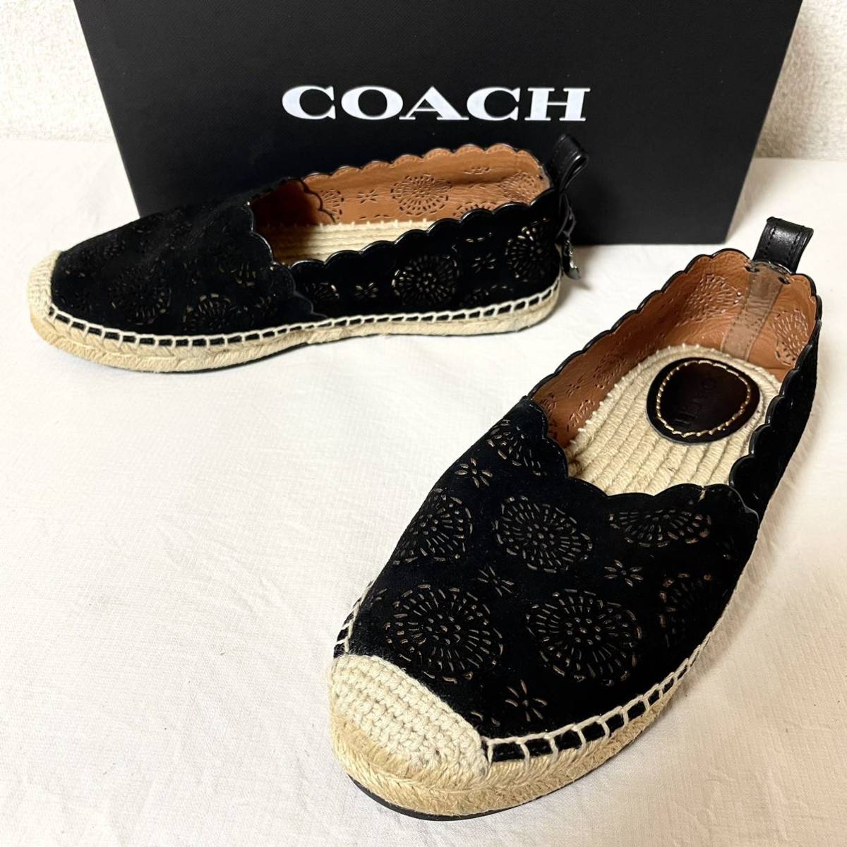 クラシック 【新品未使用】COACH エスパドリーユ 24.5-25cm フラット
