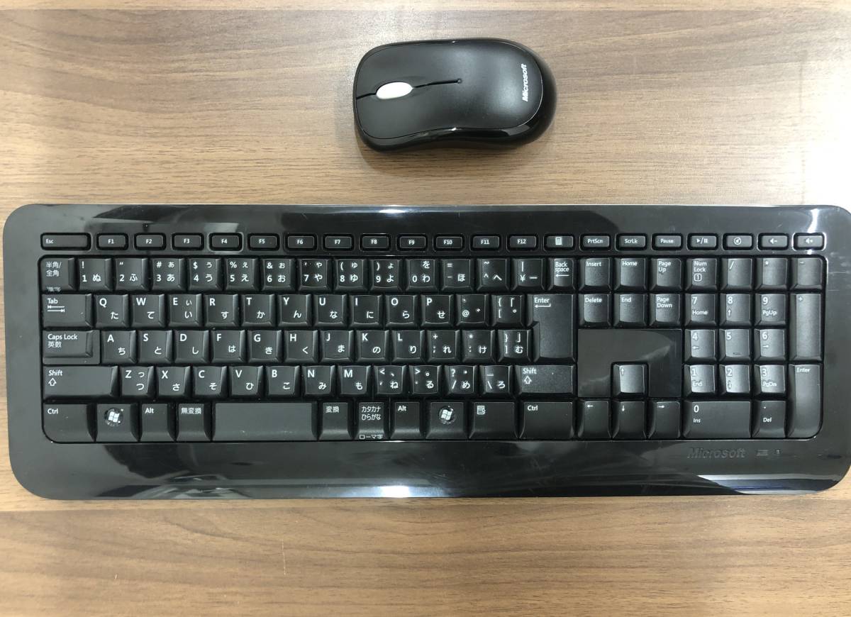 (3701) Microsoft Wireless Keyboard 800 & Mouse 1000 マイクロソフト ワイヤレス キーボード & マウス 美品_画像1