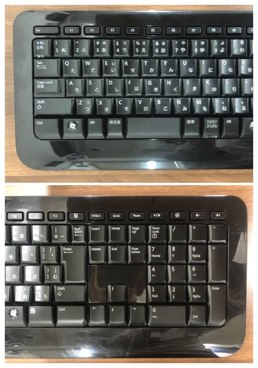 (3701) Microsoft Wireless Keyboard 800 & Mouse 1000 マイクロソフト ワイヤレス キーボード & マウス 美品_画像3