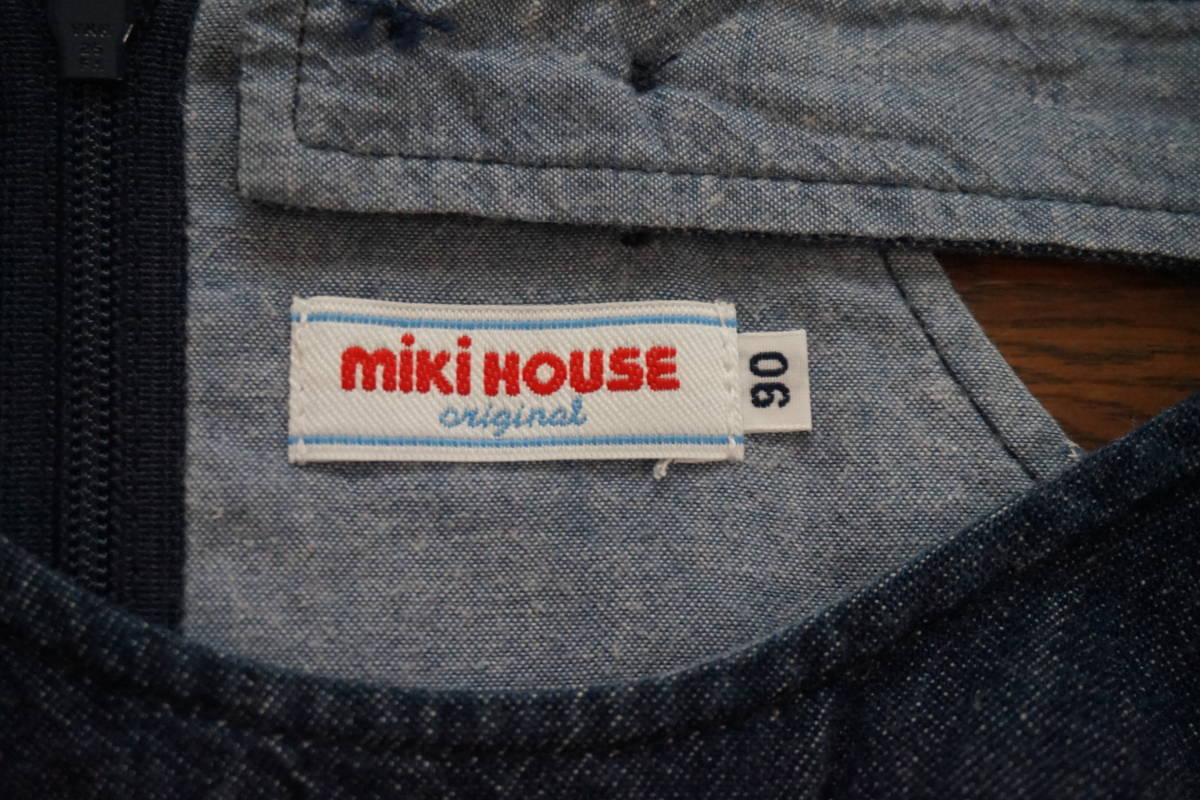 □ MIKIHOUSE ミキハウス □ うさこ  デニム ジャンバースカート □ size 90の画像3