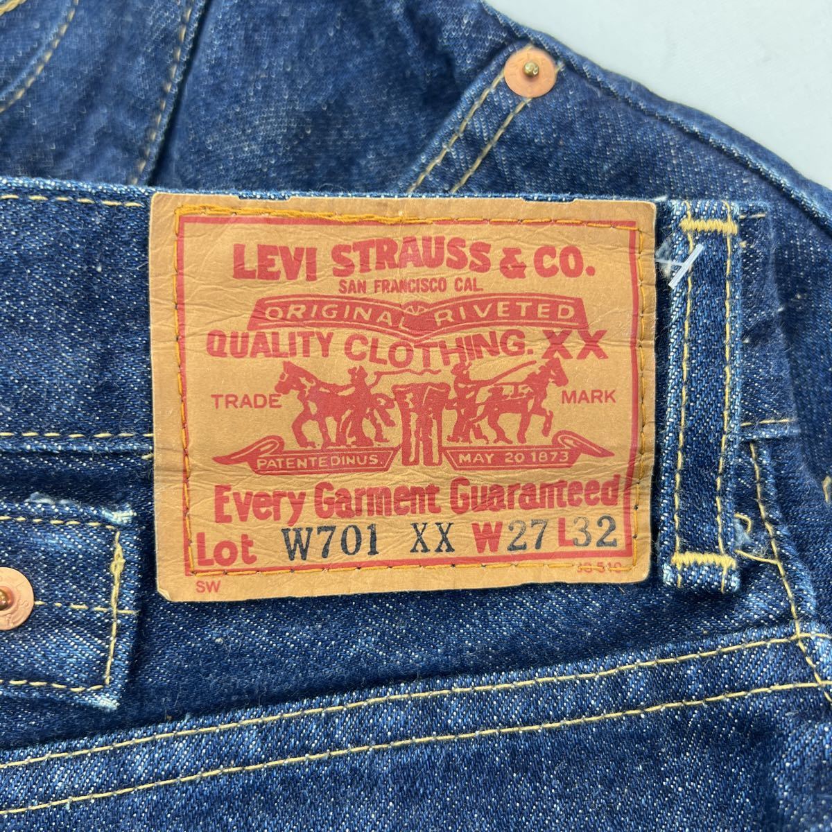 LEVIS ☆ W701XX ビンテージモデル BIGE セルビッチ デニムパンツ ジーンズ レディース W27 古着MIX ストリート リーバイス 日本製■Ja5948_画像10