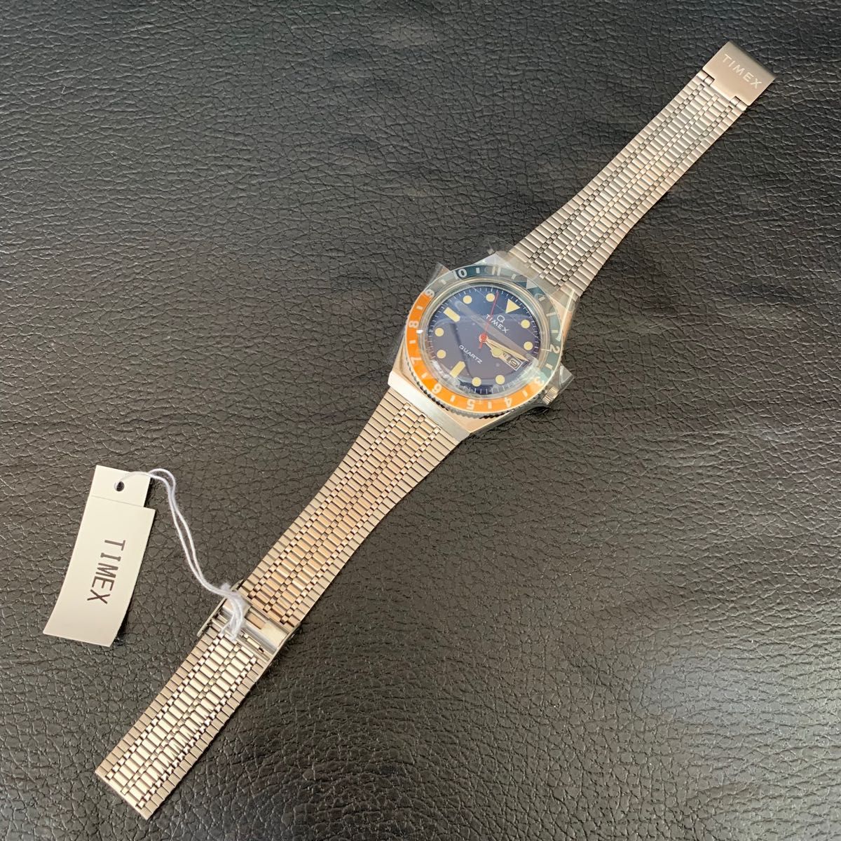 未使用】TIMEX Q タイメックスTW2U61100 オレンジ/ブルー メンズ腕時計