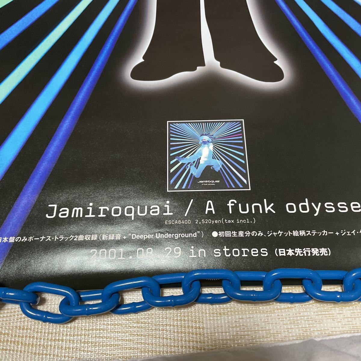 ジャミロクワイ JAMIROQUAI A funk odyssey 2001年 店頭告知ポスター 51.5×73cm EPIC ピン跡なしの画像2