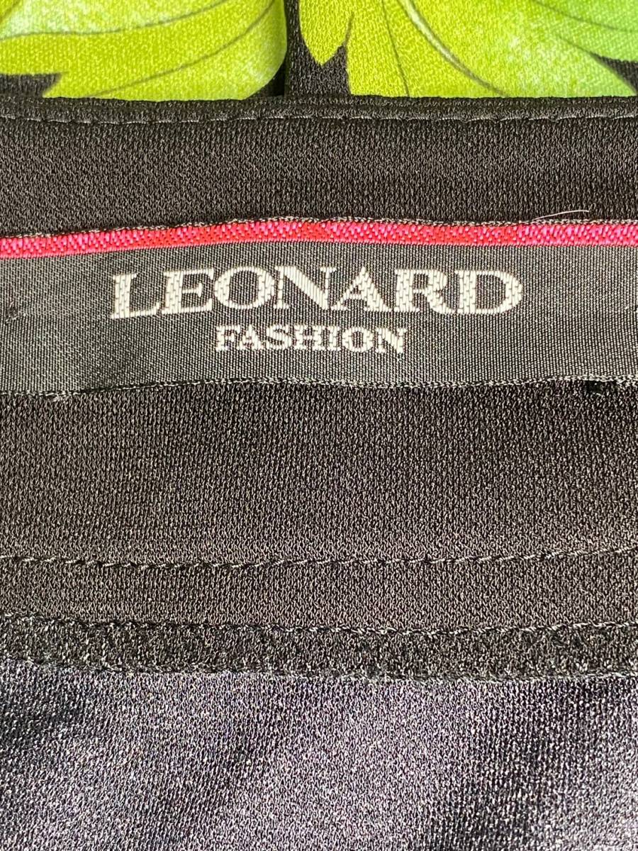 ☆LEONARD レオナール 総柄 花柄デザイン ロングワンピース ブラック