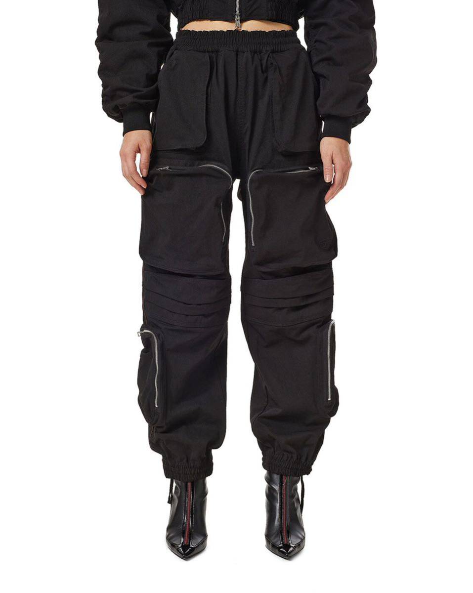 22ss DIESEL カーゴパンツ ワークパンツ ミリタリーパンツ BLACK P