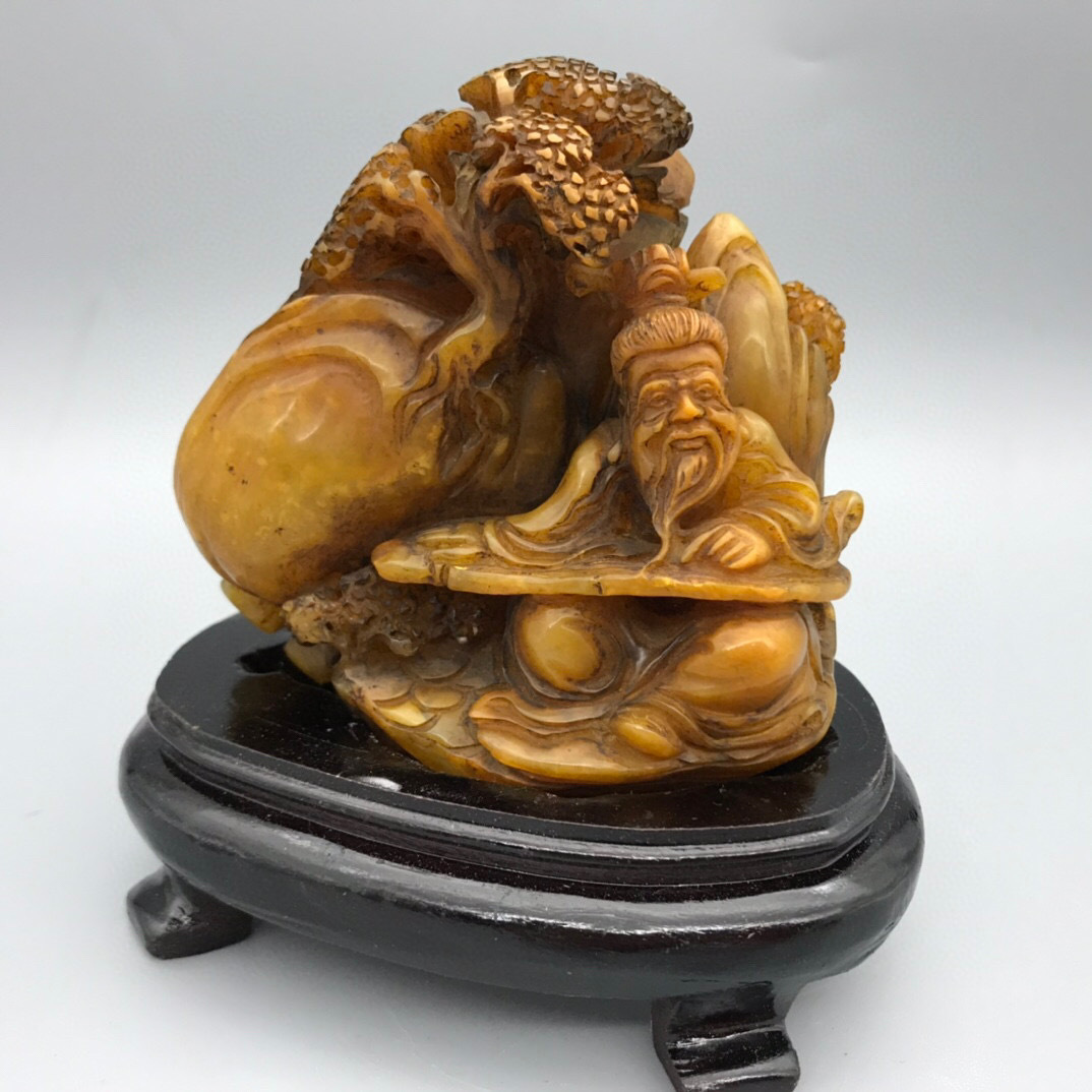 館蔵珍品 寿山石 田黄石 細密彫 古獣 筆洗』置物 賞物 貴重物品 収蔵品