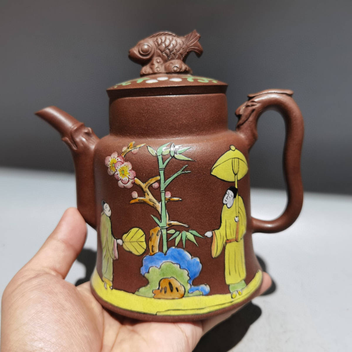 館蔵珍品紫砂壺彩繪壺楊彭年款原礦降泥紫砂壺』置物賞物貴重物品収蔵品
