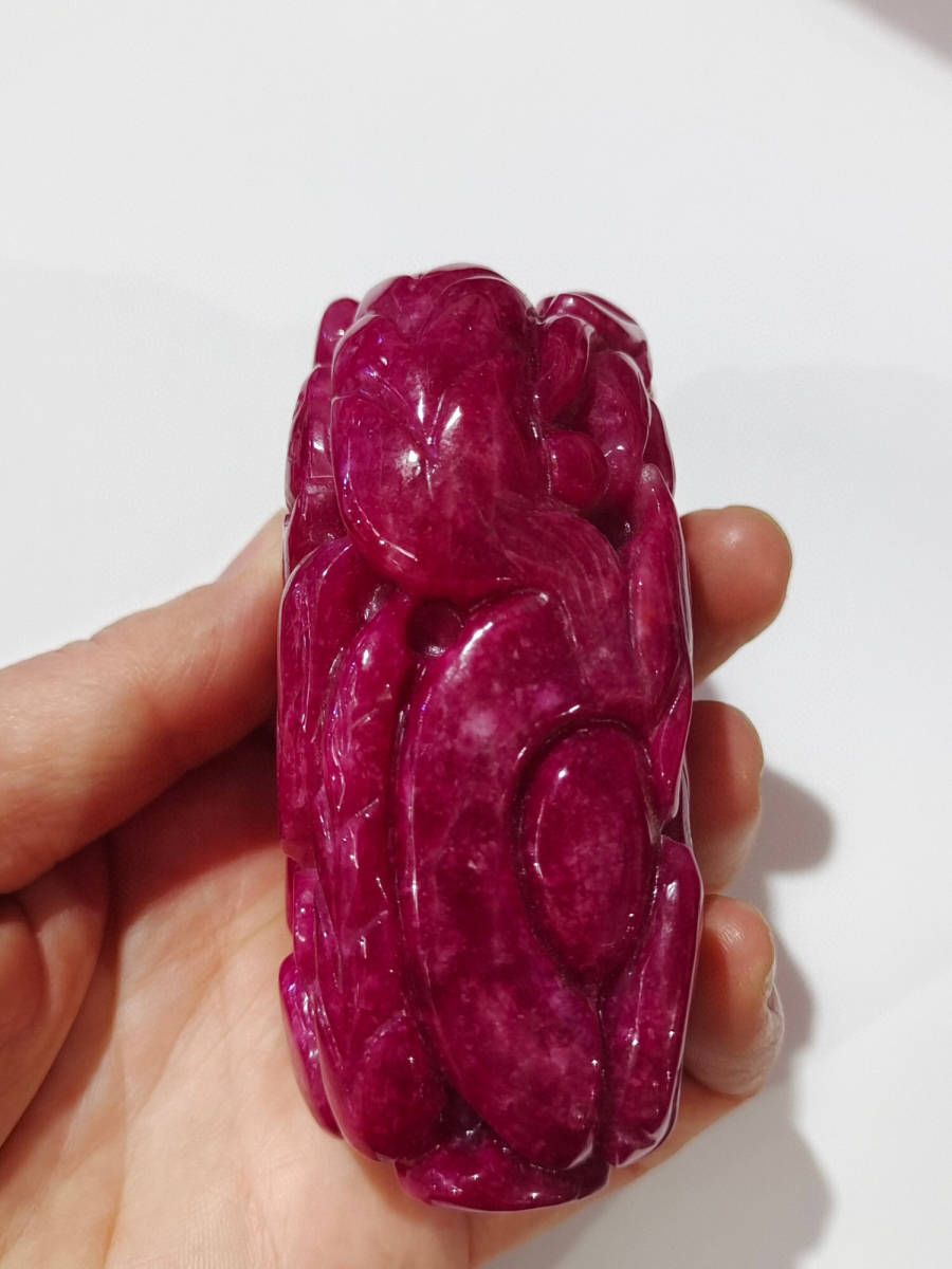 館蔵珍品 翡翠製 細密彫 紅翡 福寿如意 手把件』根付 裝身具 貴重物品
