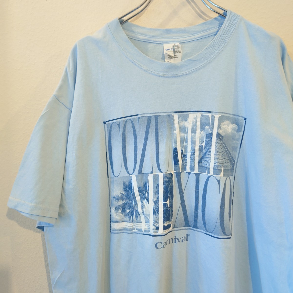GILDAN　Tシャツ　COZUMEL MEXICO マチュピチュ　世界遺産　ブルー　/Y1661_画像1