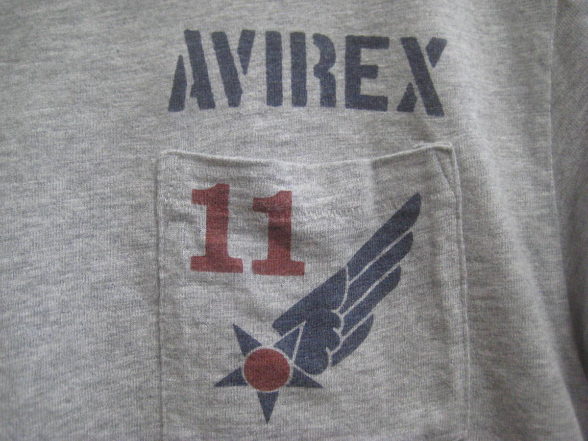 一点物!! AVIREX アヴィレックス ミリタリープリントTシャツ ポケットTシャツ U.S.AIR FORCE サイズ L_画像7