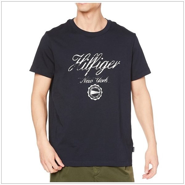 ビンテージ仕上げのグランジプリントTシャツ ネイビー XXLサイズ TOMMY HILFIGER #ngTOMMYの画像2