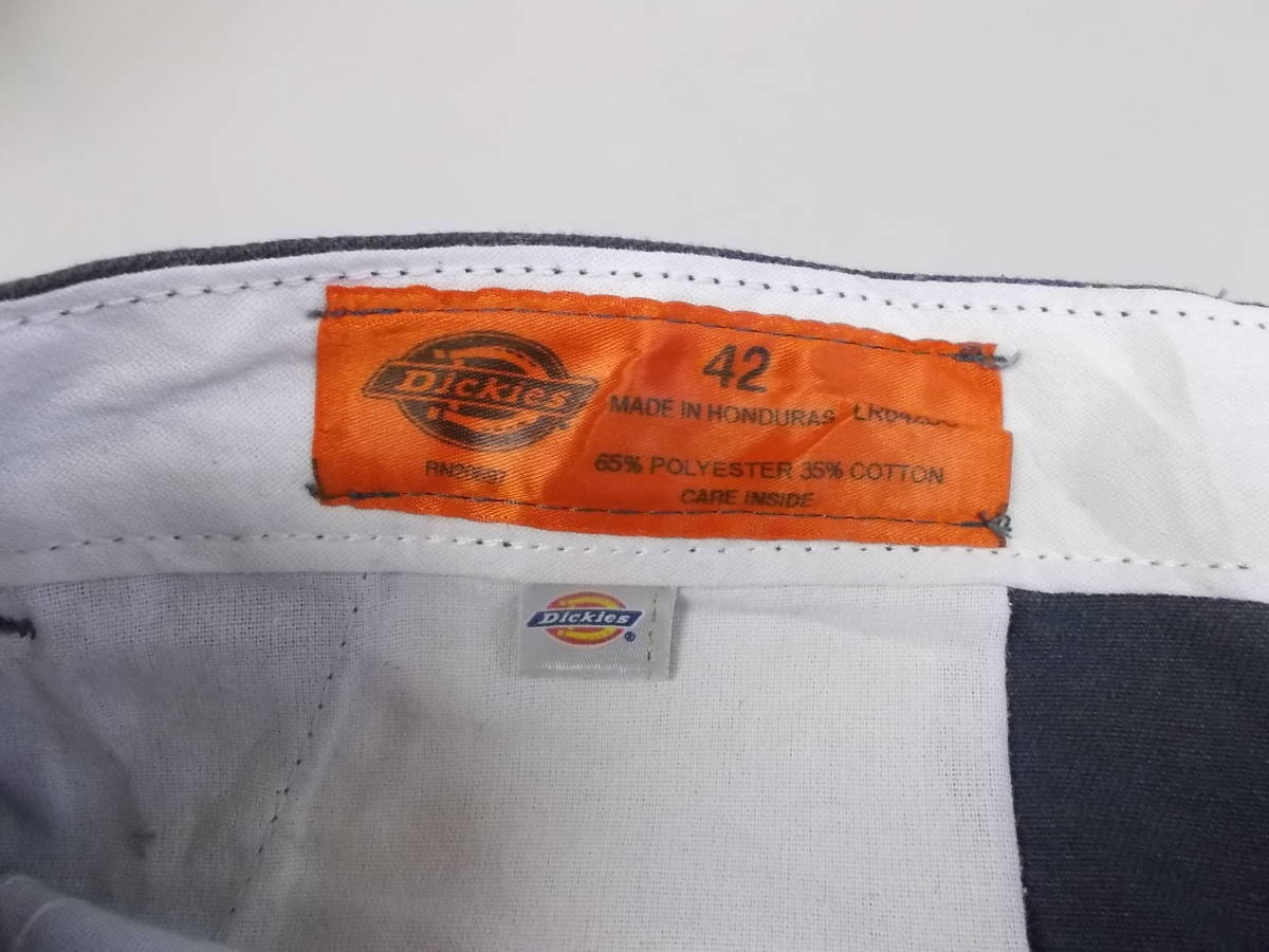 e665◆Dickies ハーフパンツ◆w42 大きいサイズ グレー色 ディッキーズ ワークショーツ 半ズボン 海外古着 USED 太めシルエット 5E_画像8