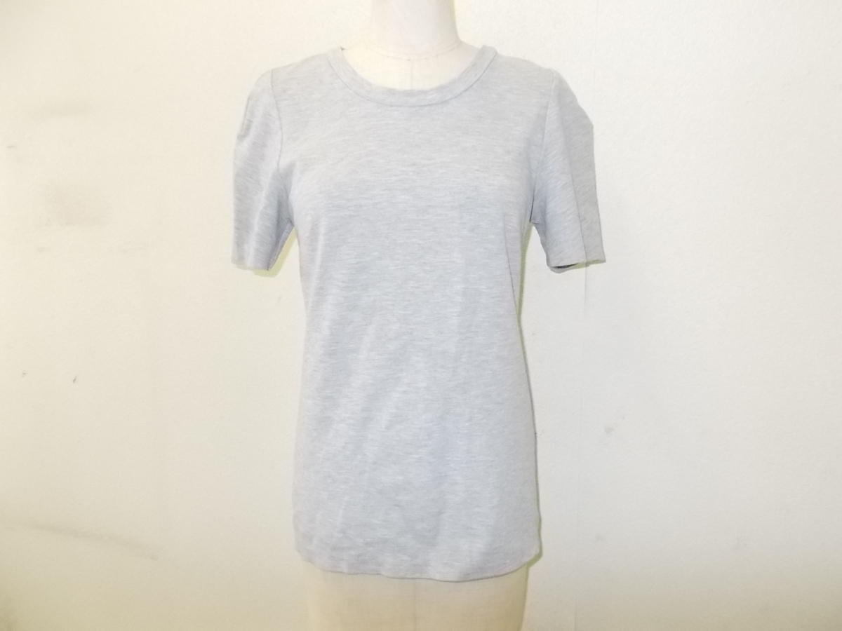 e394◆3.1 Phillip Lim半袖Tシャツ◆3.1フィリップリム サイズ4 グレー色 レーヨンナイロン混素材 ストレッチ生地 背開き レディース3E