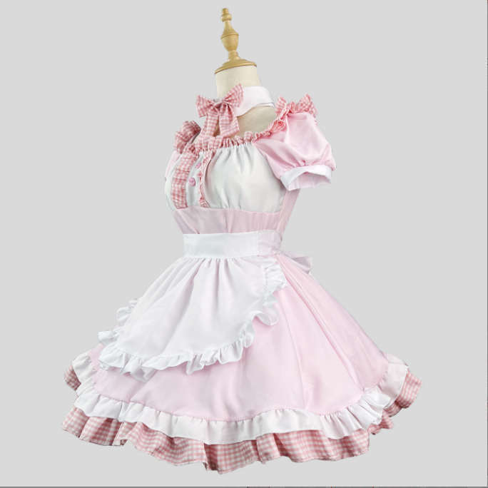 [ полосный ] One-piece готовая одежда Лолита розовый учебное заведение праздник Halloween праздник Event костюмы 