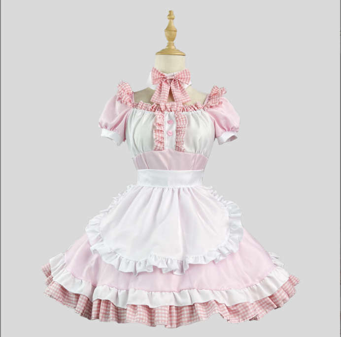 [ полосный ] One-piece готовая одежда Лолита розовый учебное заведение праздник Halloween праздник Event костюмы 