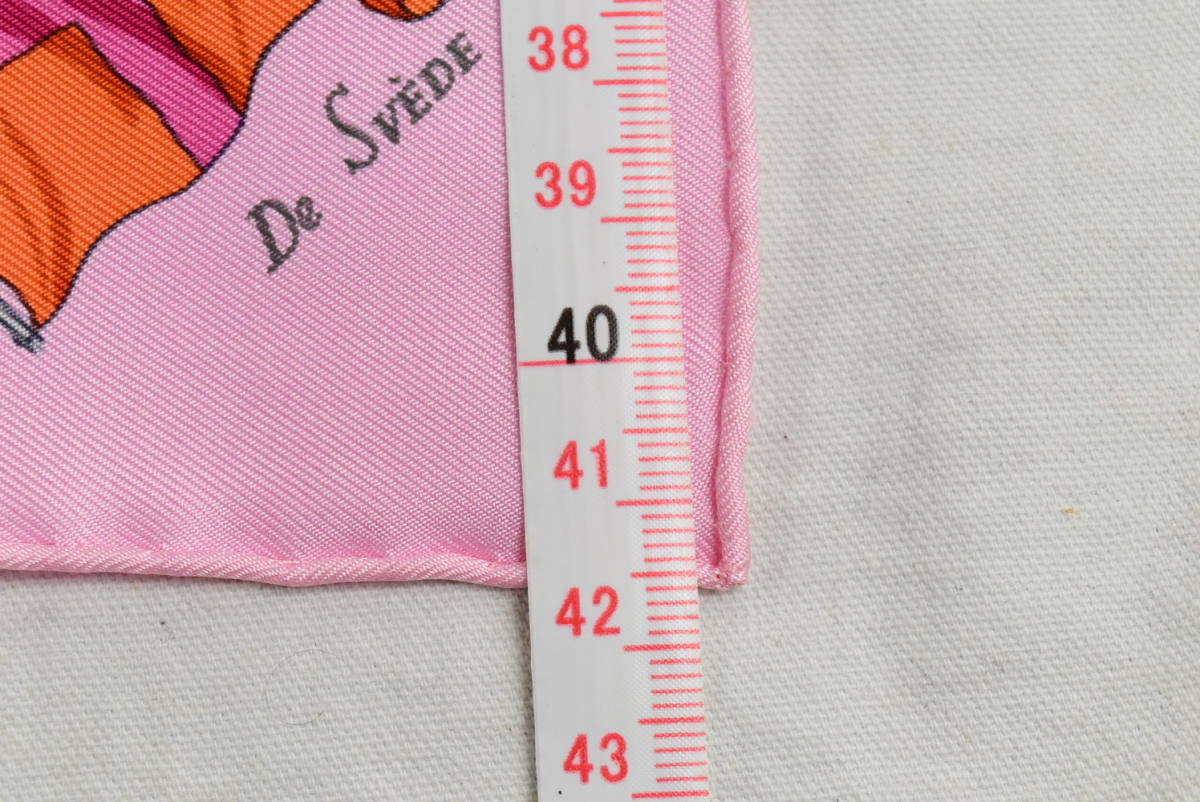 美品タグ付き HERMES エルメス カレ45 プチカレ PAVOIS スカーフ ピンクの画像4