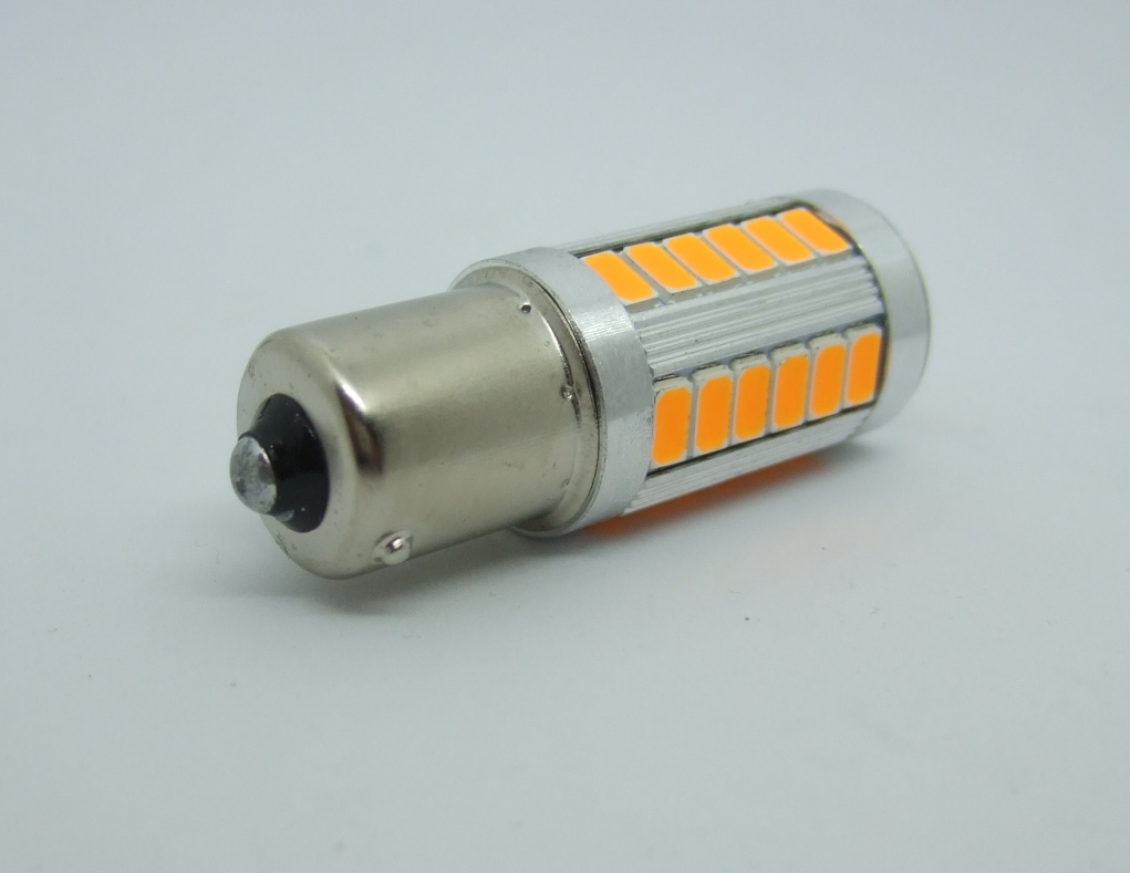 <LEDX02Y-003>33SMD LED 高輝度プロジェクターLED 150度突起 アンバー (オレンジ) S25 シングル球 テール・ウインカー用_画像3