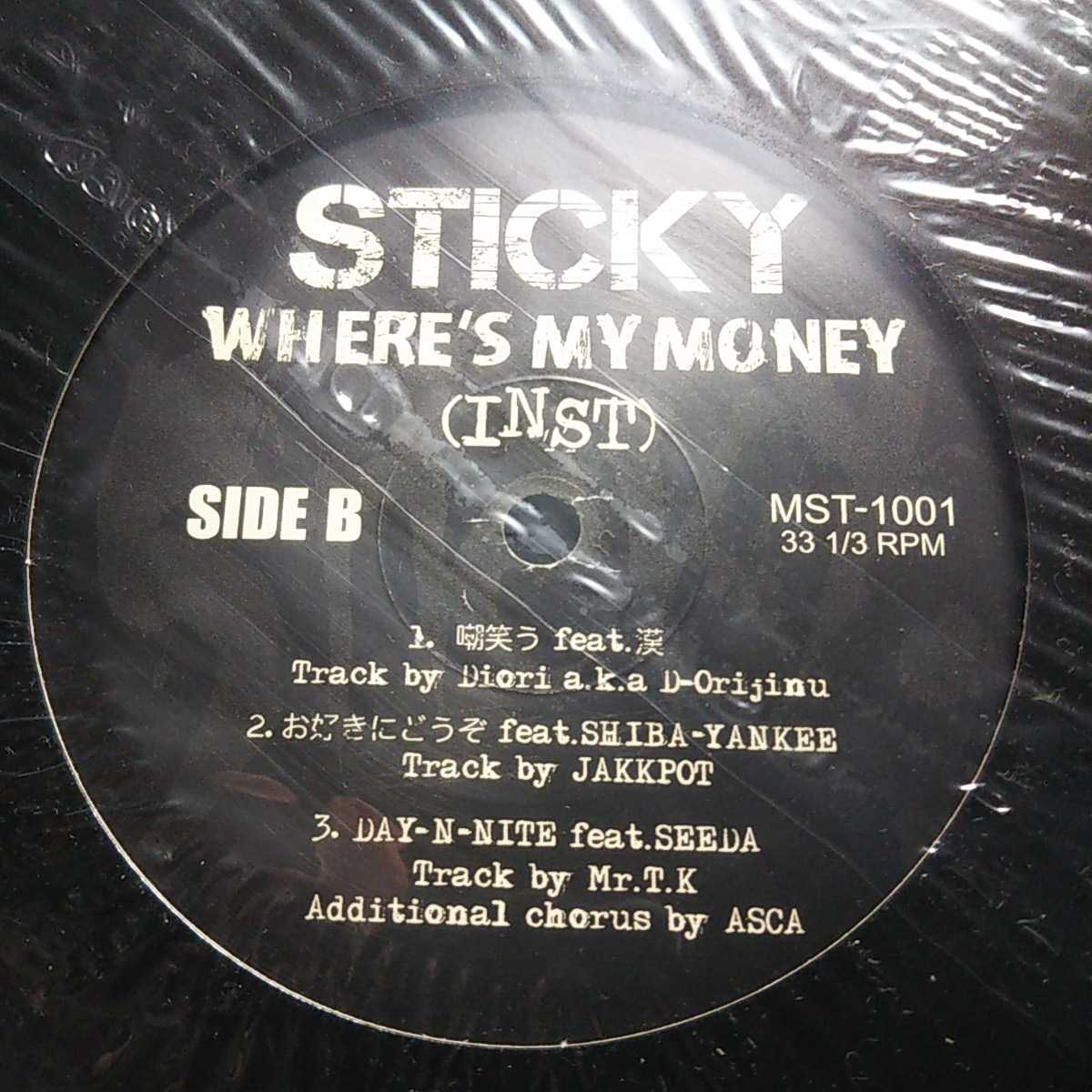 STICKY / WHERE'S MY MONEY EP /嘲笑う/お好きにどうぞ/DAY-N-NITE/SCARS/漢/SHIBA-YANKEE/SEEDA/日本語RAP/日本語ラップ/ジャパレゲ  の画像3