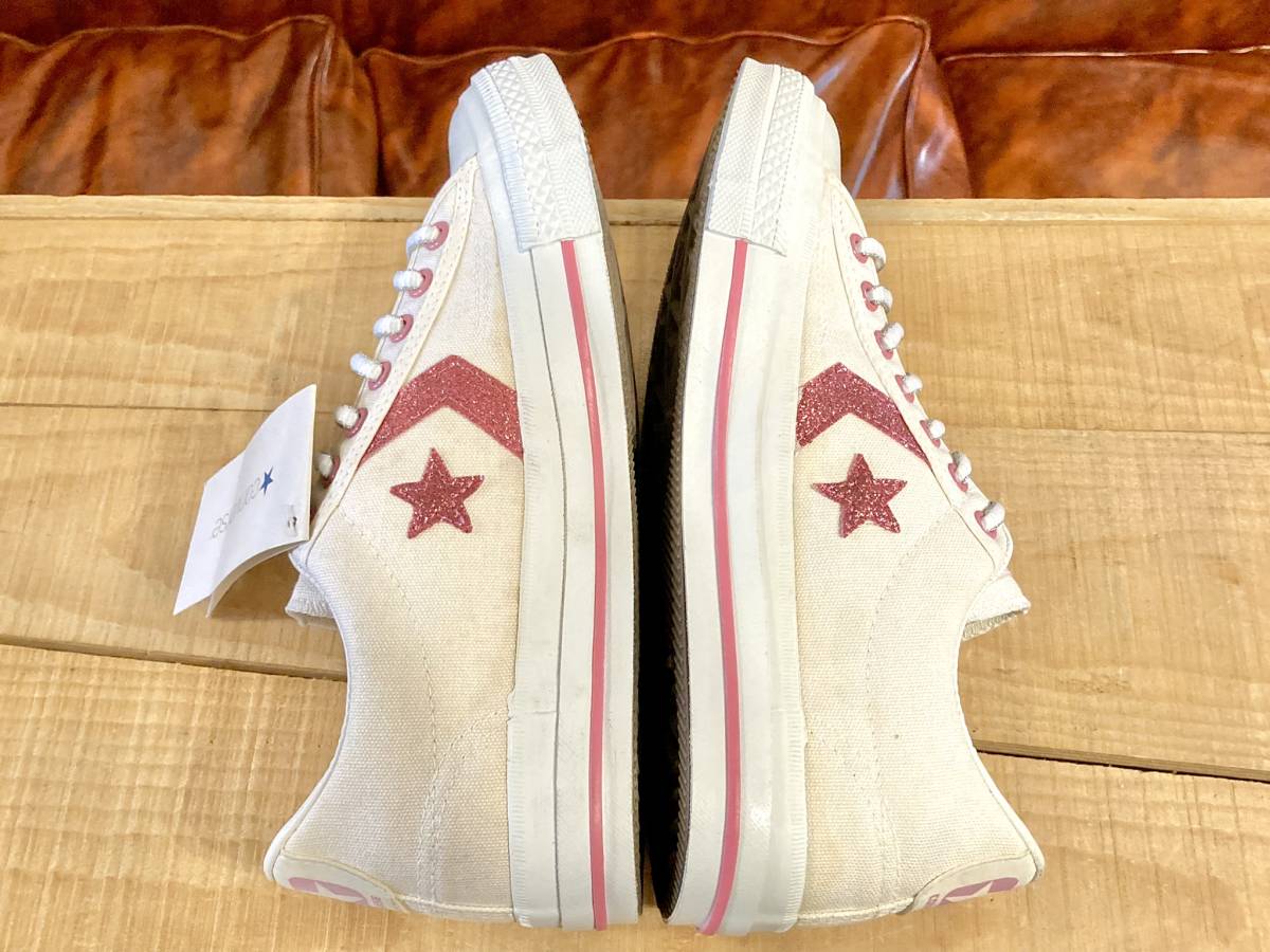 ★☆希少レア!コンバース PRO STAR LAME 5 24cm 白/ピンク converse プロスター ホワイト/ライム シェブロン デッド ビンテージ 234☆★_画像7