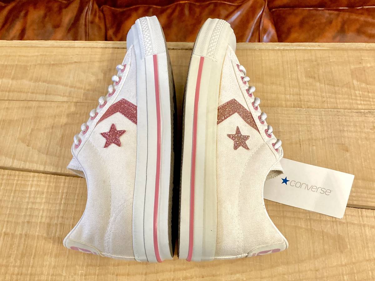 ★☆希少レア!コンバース PRO STAR LAME 5 24cm 白/ピンク converse プロスター ホワイト/ライム シェブロン デッド ビンテージ 234☆★_画像6