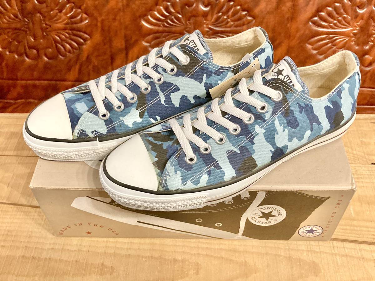 ★☆90s!USA!レア!コンバース ALL STAR カモフラ ブルー 8.5 27cm converse オールスター 迷彩 アーミー デッド ビンテージ 235☆★