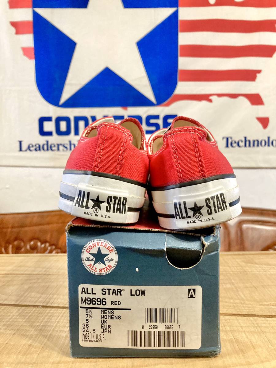 90s!USA!希少レア!!コンバース ALL STAR 赤 5.5 24.5cm converse オールスター レッド デッドストック ビンテージ  234