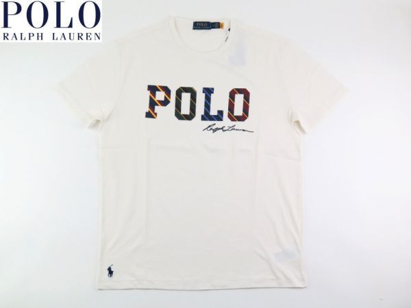 【メール便送料250円】新品 POLO Ralph Lauren ポロラルフローレン Tシャツ プリントロゴ ホワイト454/ USサイズ XL