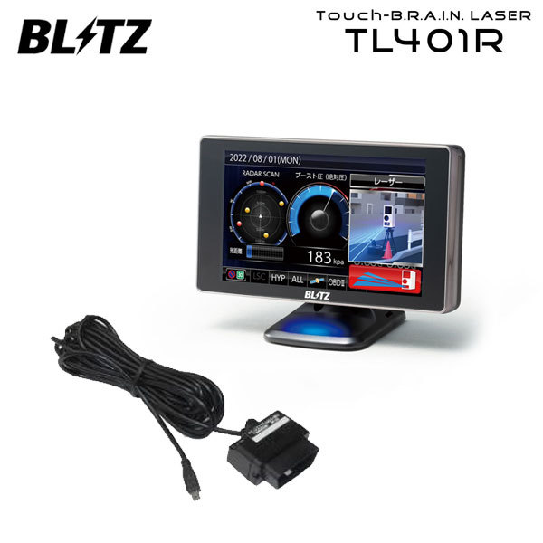 BLITZ ブリッツ Touch-B.R.A.I.N.LASER レーザー＆レーダー探知機 OBDセット TL401R+OBD2-BR1A ムラーノ TZ51 H20.9～ QR25DE ISO