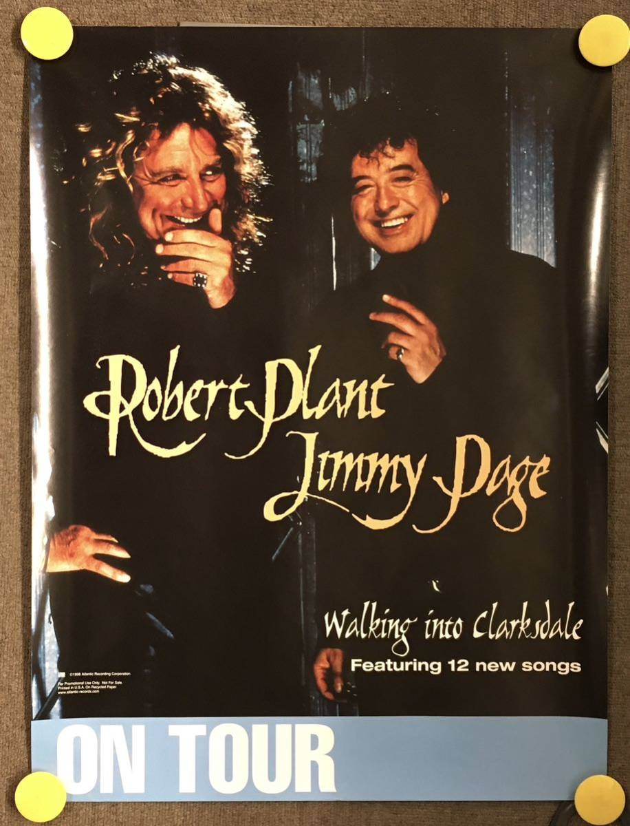 POSTER/ JIMMY PAGE & ROBERT PLANT (LED ZEPPELIN)/ WALKING INTO CLARKSDALE/ 2nd ALBUM 発売告知ポスター (g002)